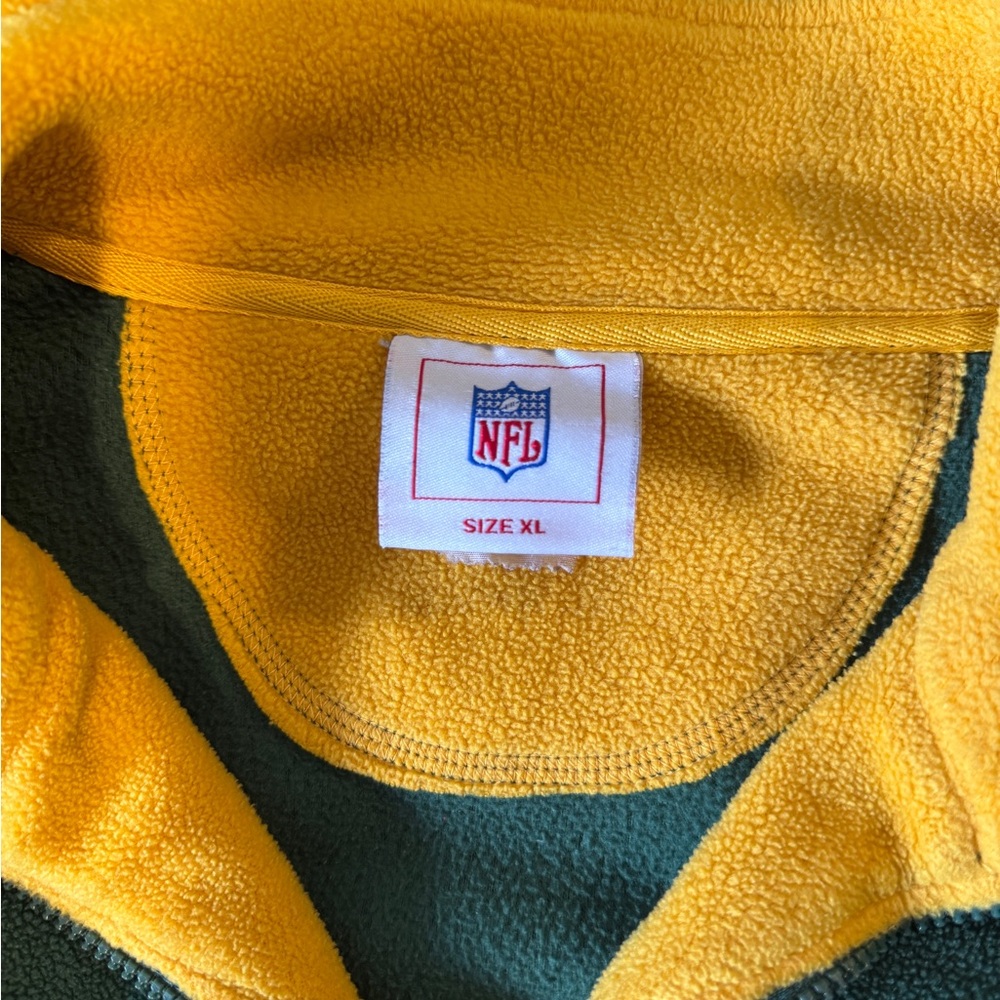 Y2K Green Bay Packers Men’s Green Quarter Zip Fleece NFL XL - Picture 3 of 5
